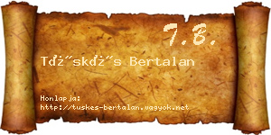 Tüskés Bertalan névjegykártya